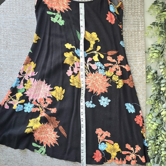 Ms Basics Cute Midi Dress | black with bright floral motif size XS - Picture 4 of 6